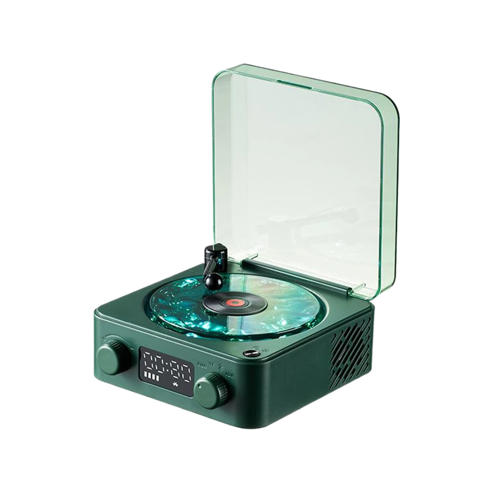 Vinyl Player Bluetooth Speaker with White Noise Retro Turntable Speaker Sleep Aid Speaker with RGB Light